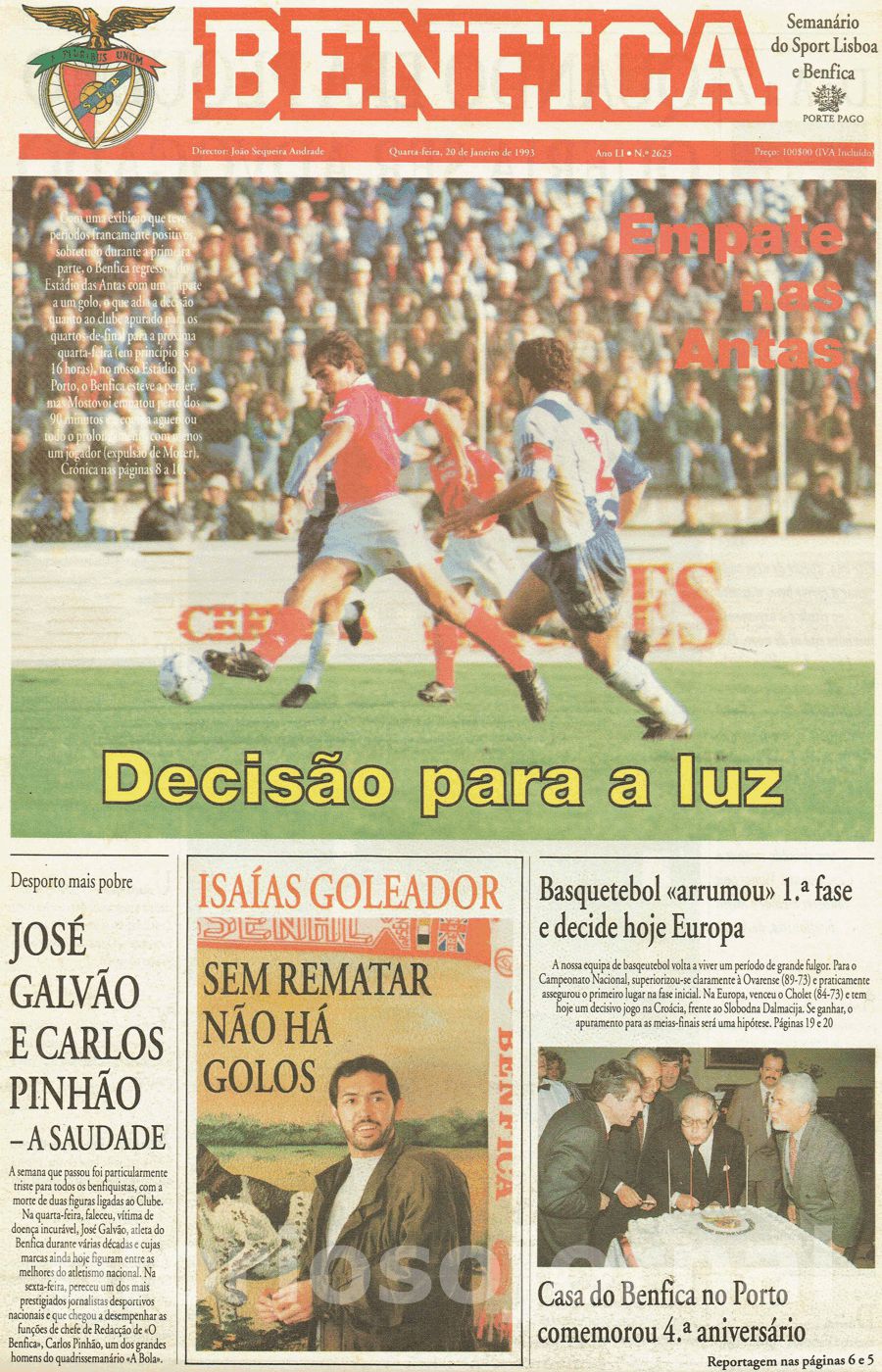 jornal o benfica 2623 1993-01-20